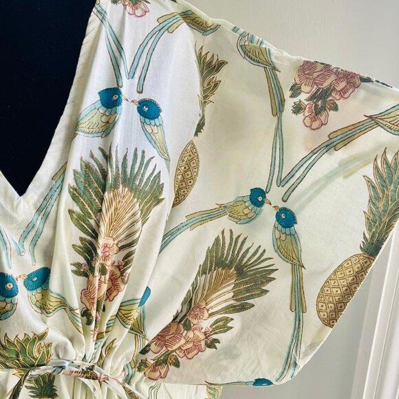 BRAND NEW Women Summer Cotton Kaftan Hippie Sleepwear Floral Print Long Maxi - Picture 5 of 5